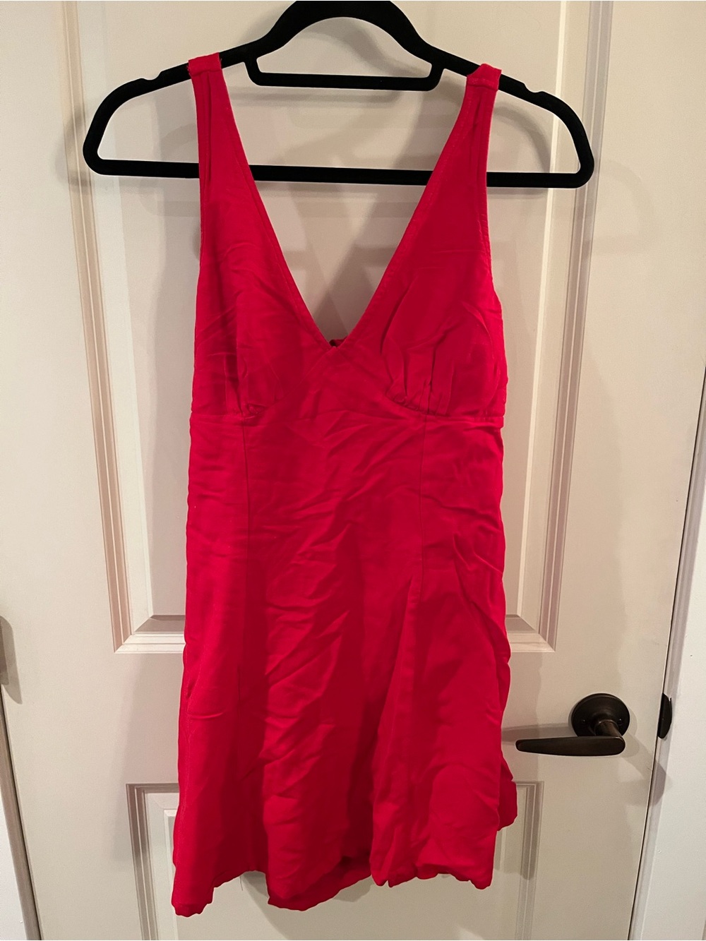 Women's V-Neck Red Slip Chemise
